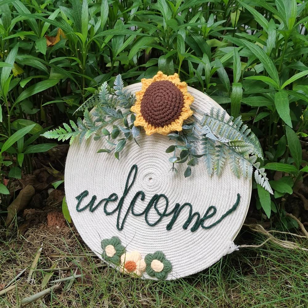 Welcome Sign - Crocheted Door Sign