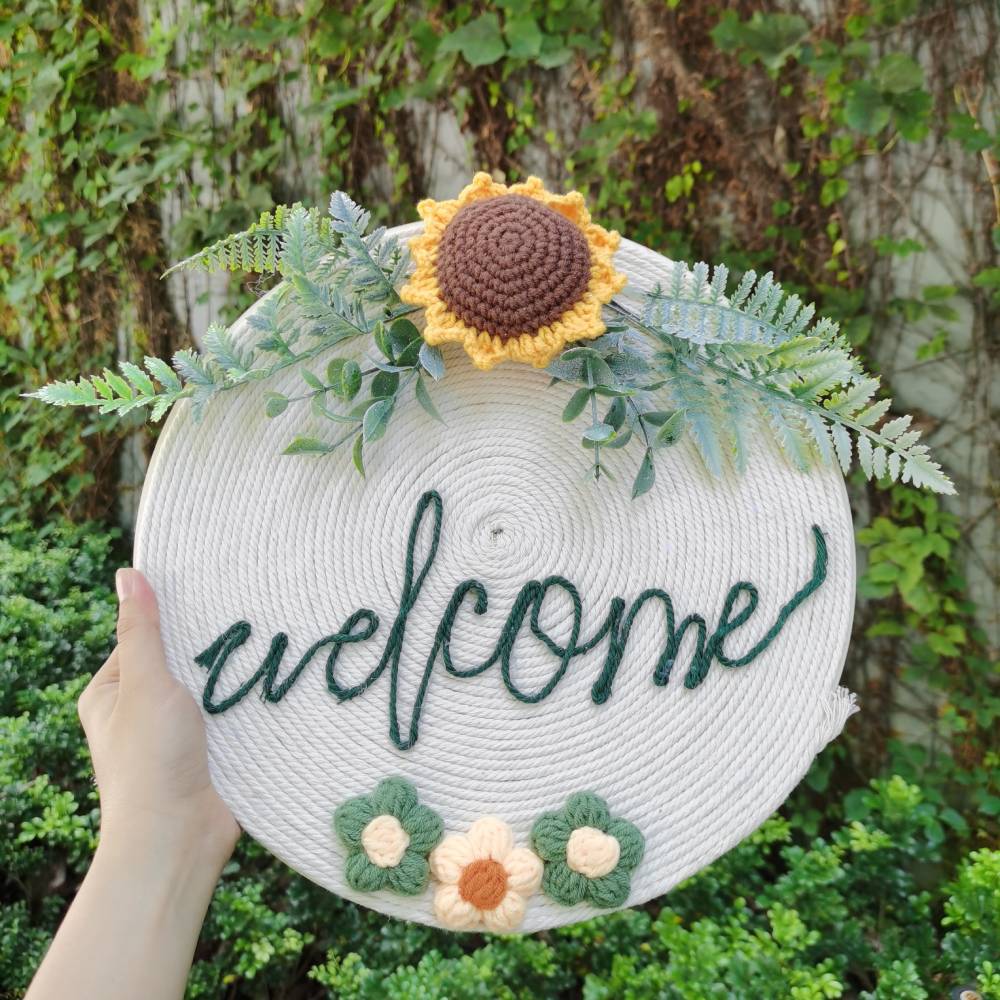Welcome Sign - Crocheted Door Sign
