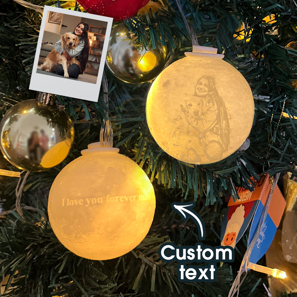 Personalized Any Photo Moon Hanging Ornament
