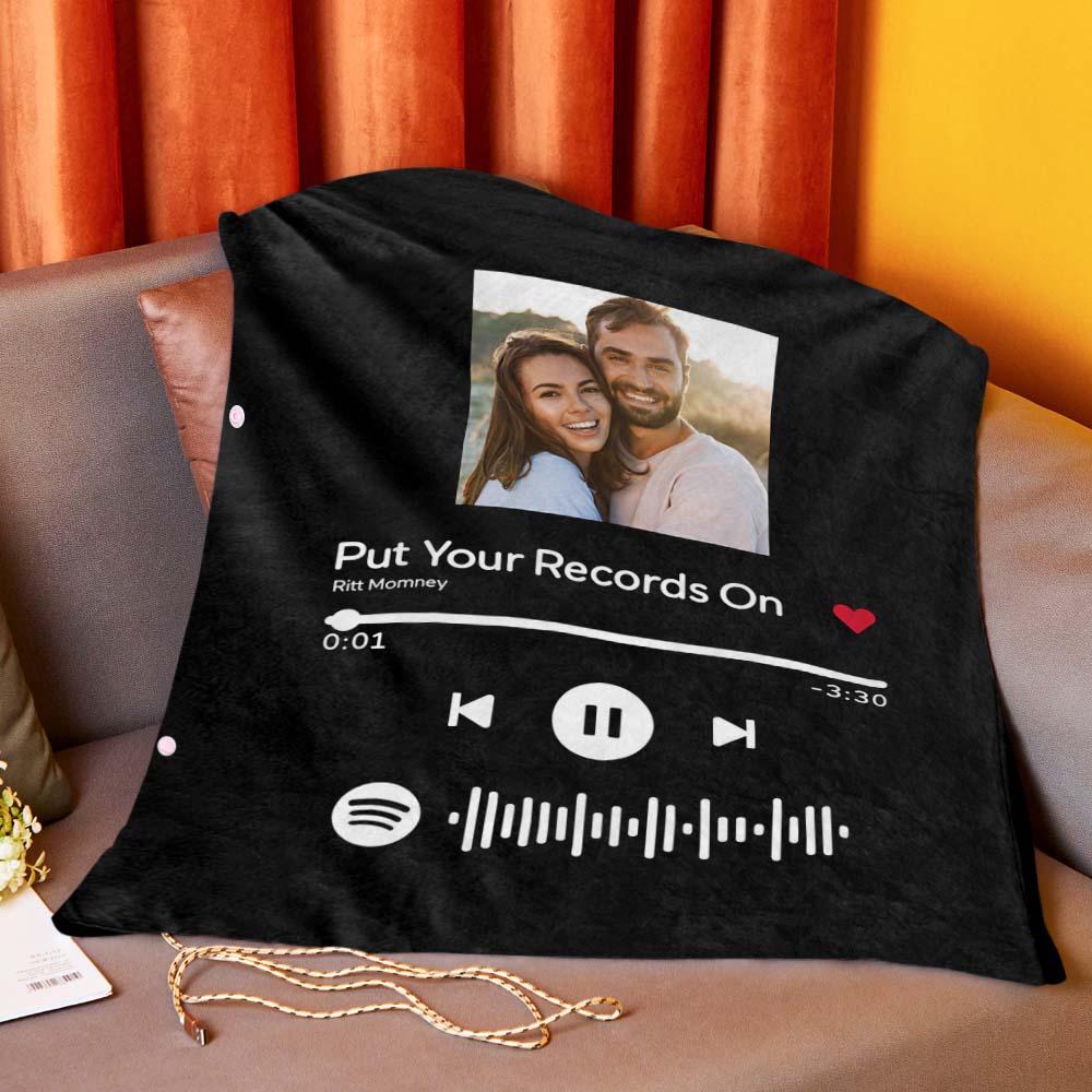 Song Code - Personalized Couple Heating Blanket with 3 Time Settings