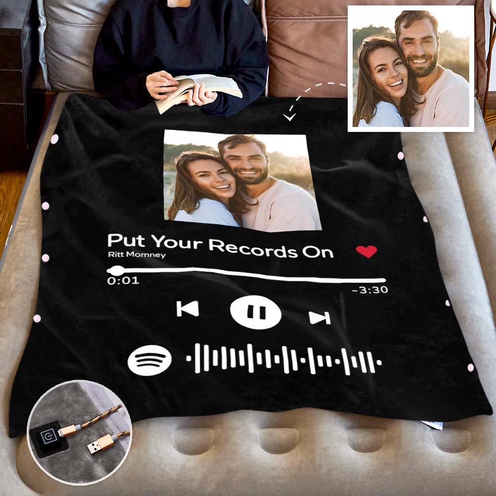 Song Code - Personalized Couple Heating Blanket with 3 Time Settings