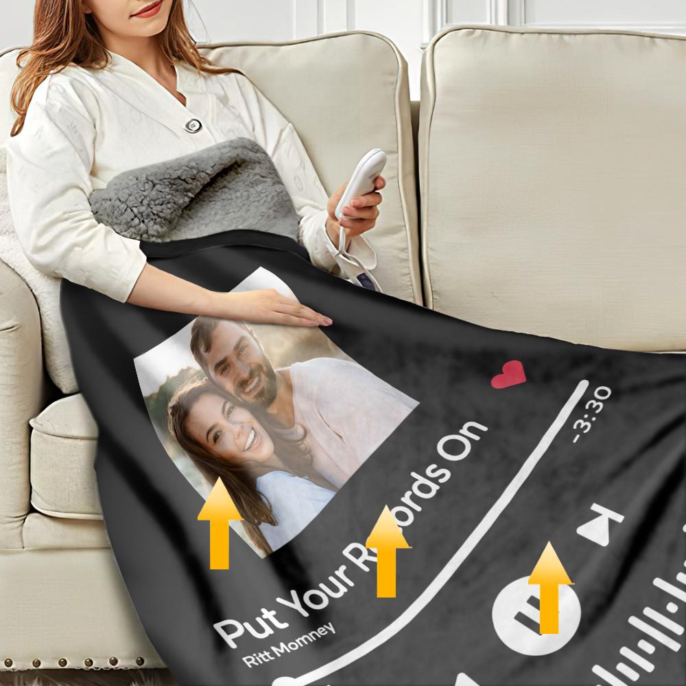 Song Code - Personalized Couple Heating Blanket with 3 Time Settings