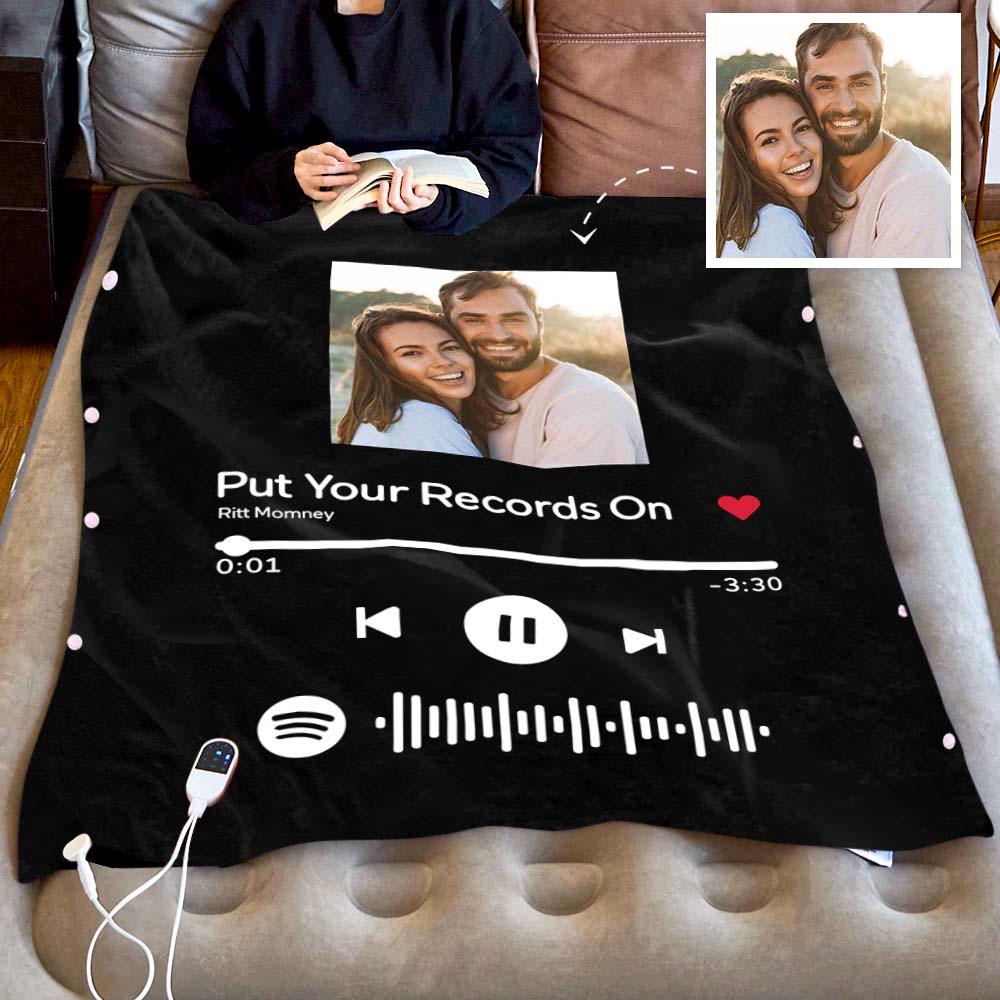 Song Code - Personalized Couple Heating Blanket with 3 Time Settings
