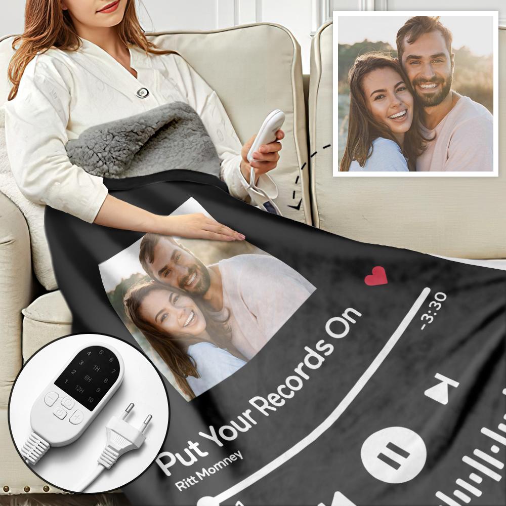 Song Code - Personalized Couple Heating Blanket with 3 Time Settings
