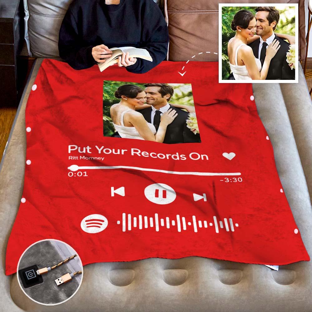 Song Code - Personalized Couple Heating Blanket with 3 Time Settings