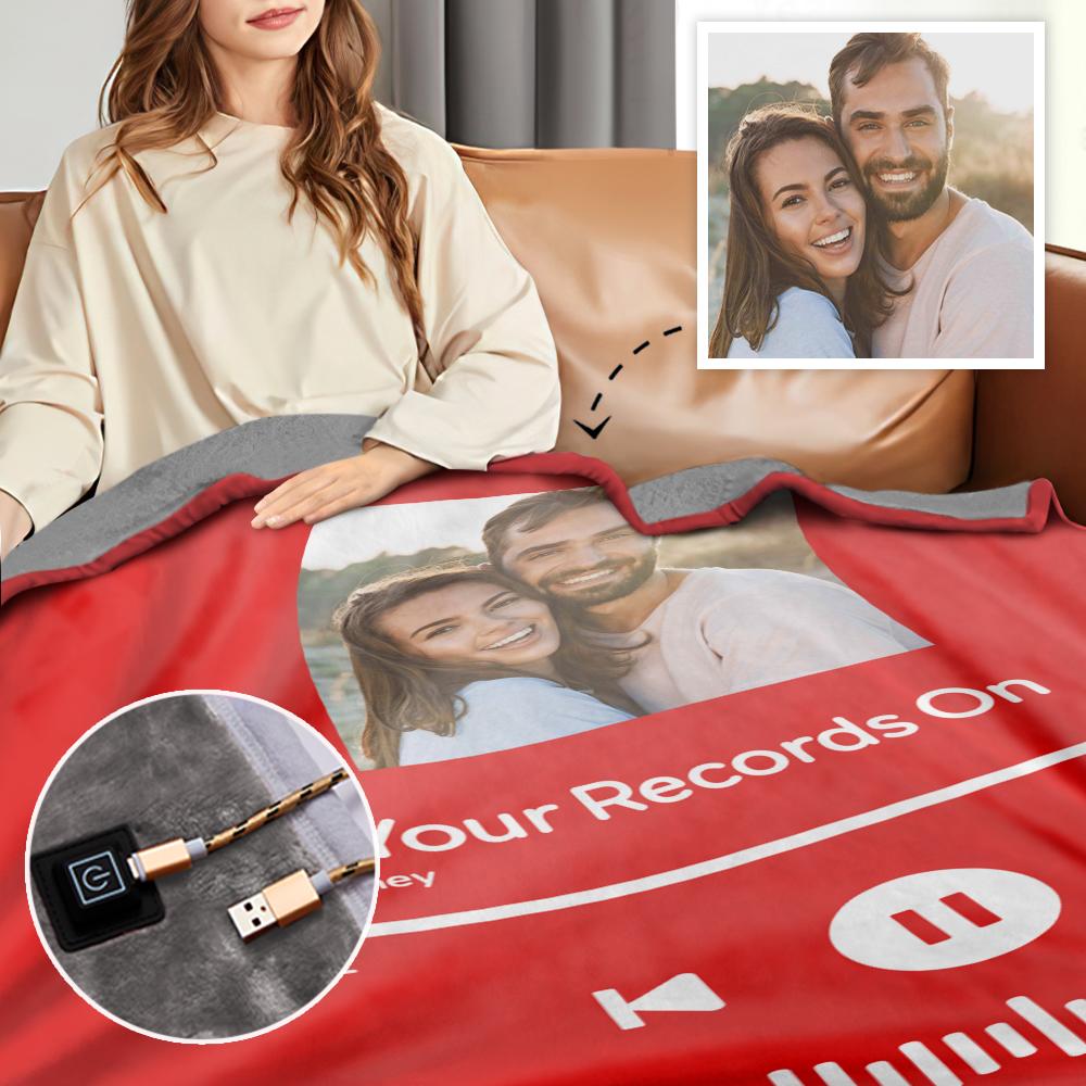 Song Code - Personalized Couple Heating Blanket with 3 Time Settings