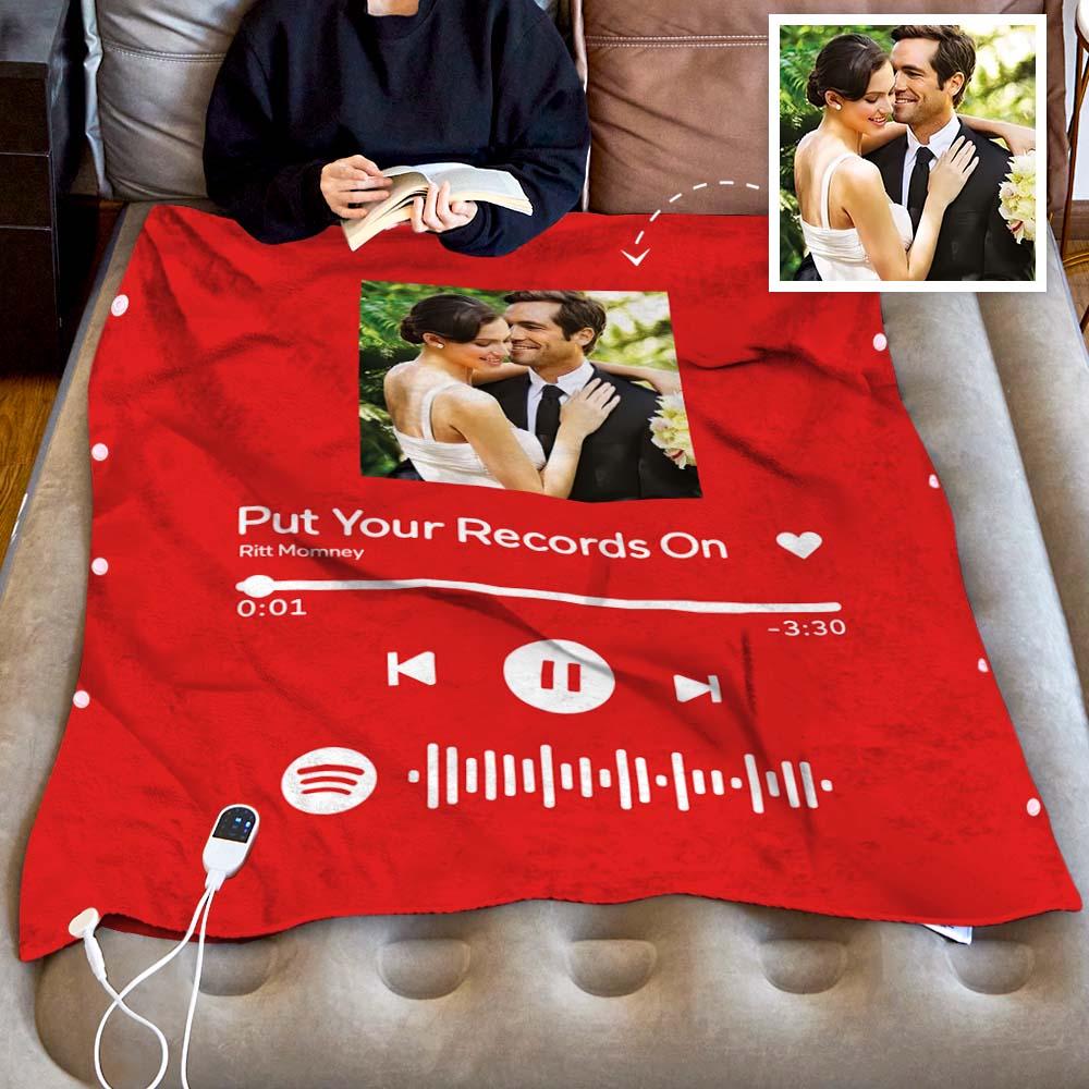 Song Code - Personalized Couple Heating Blanket with 3 Time Settings