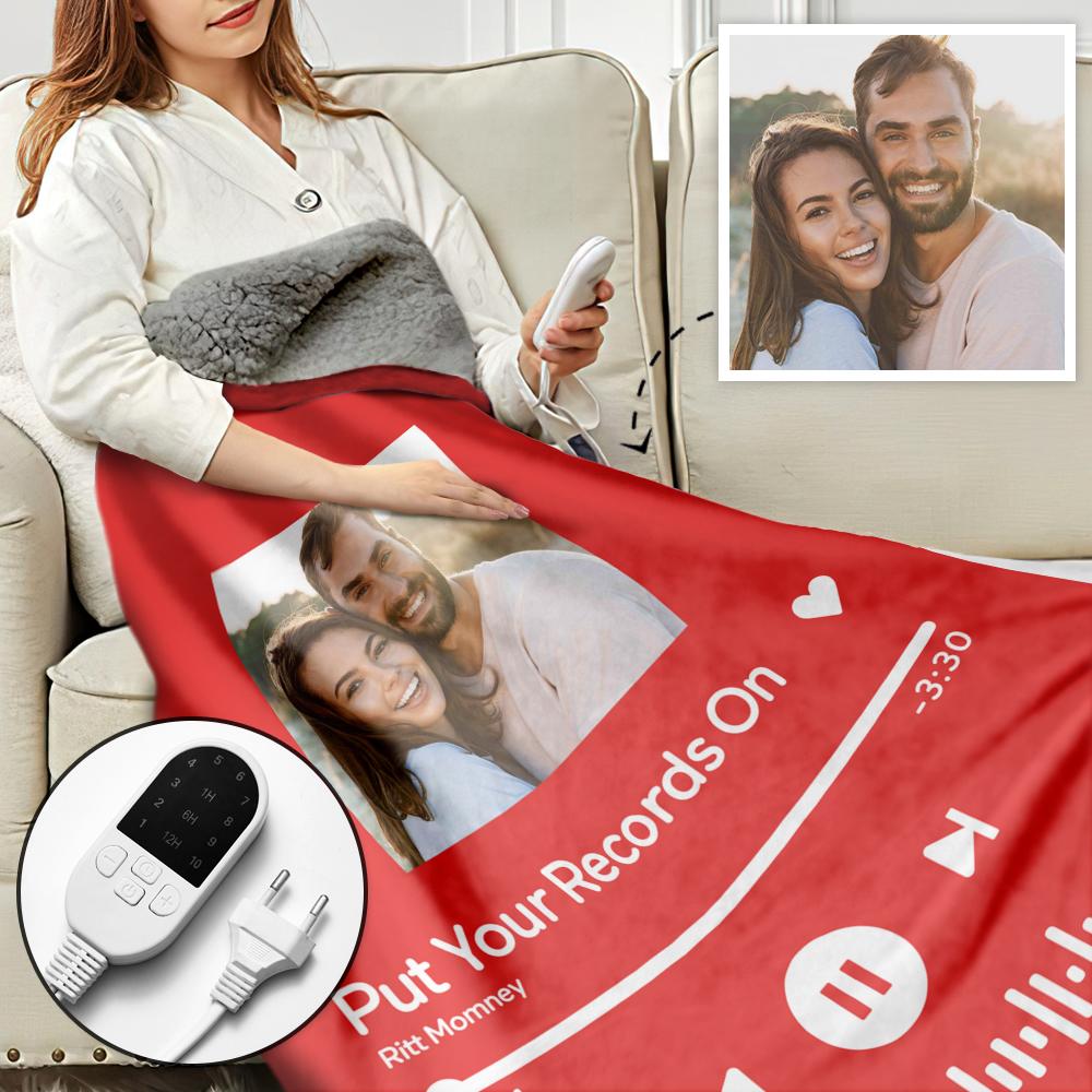 Song Code - Personalized Couple Heating Blanket with 3 Time Settings