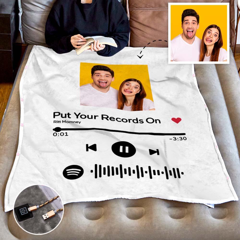 Song Code - Personalized Couple Heating Blanket with 3 Time Settings