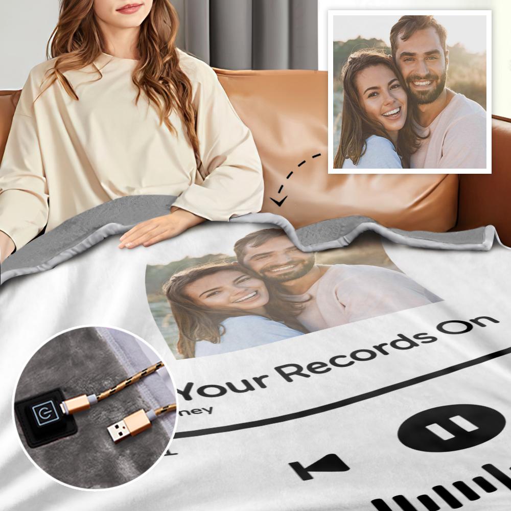 Song Code - Personalized Couple Heating Blanket with 3 Time Settings