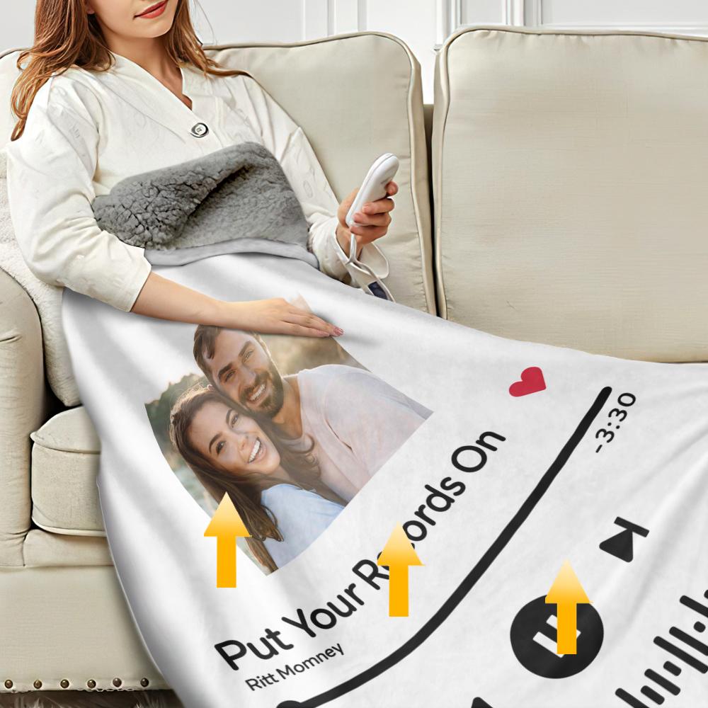 Song Code - Personalized Couple Heating Blanket with 3 Time Settings