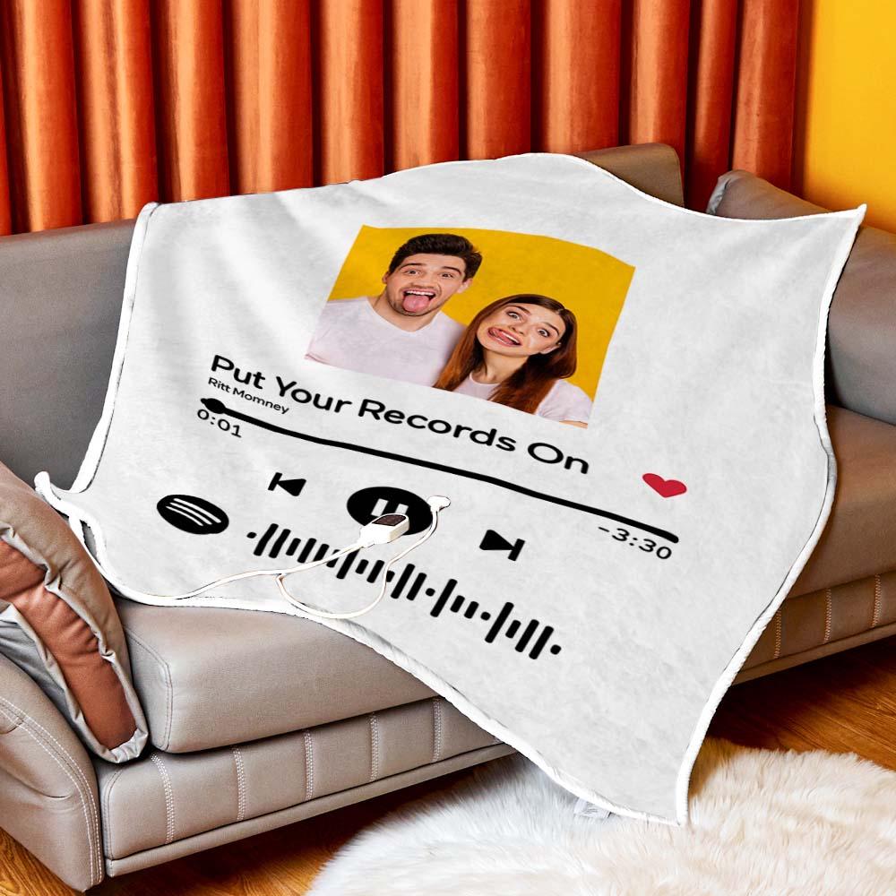 Song Code - Personalized Couple Heating Blanket with 3 Time Settings