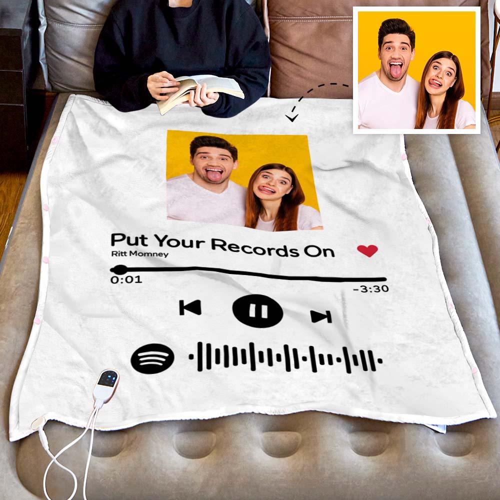 Song Code - Personalized Couple Heating Blanket with 3 Time Settings