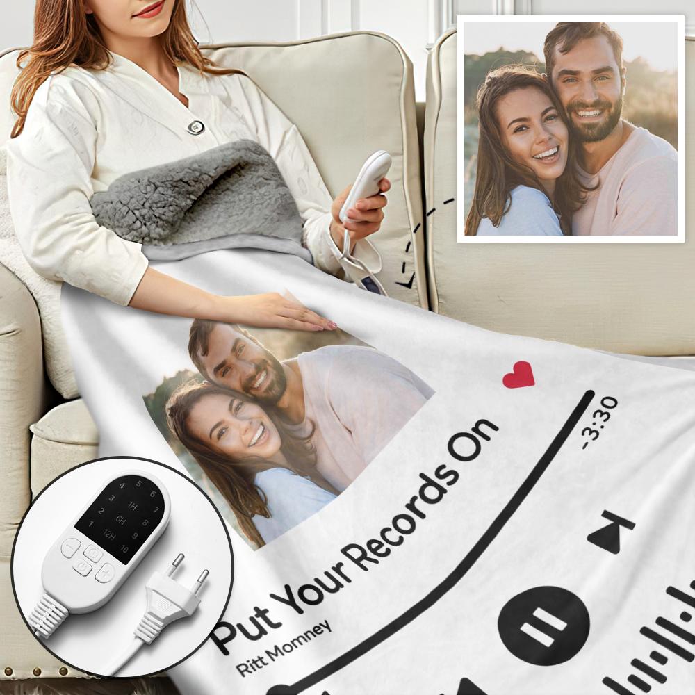Song Code - Personalized Couple Heating Blanket with 3 Time Settings