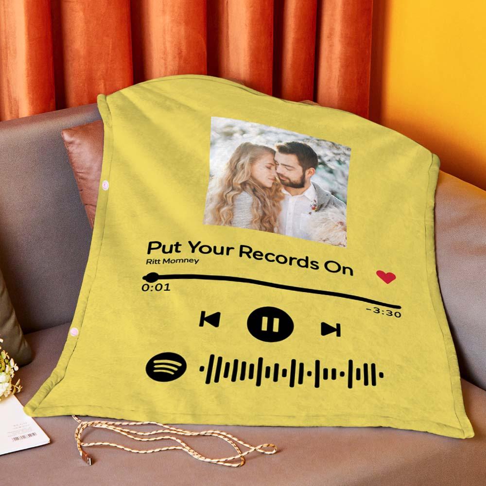 Song Code - Personalized Couple Heating Blanket with 3 Time Settings