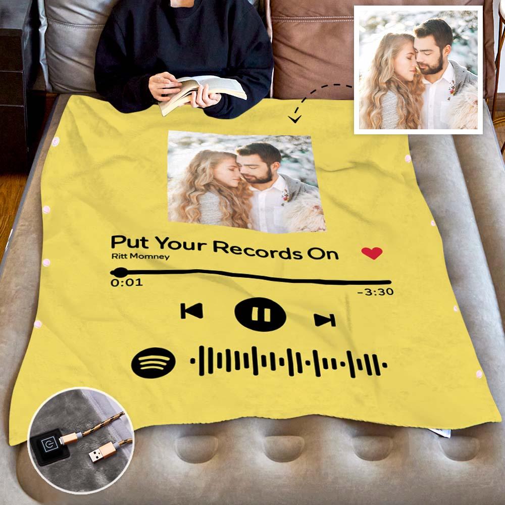 Song Code - Personalized Couple Heating Blanket with 3 Time Settings