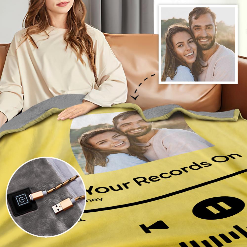 Song Code - Personalized Couple Heating Blanket with 3 Time Settings