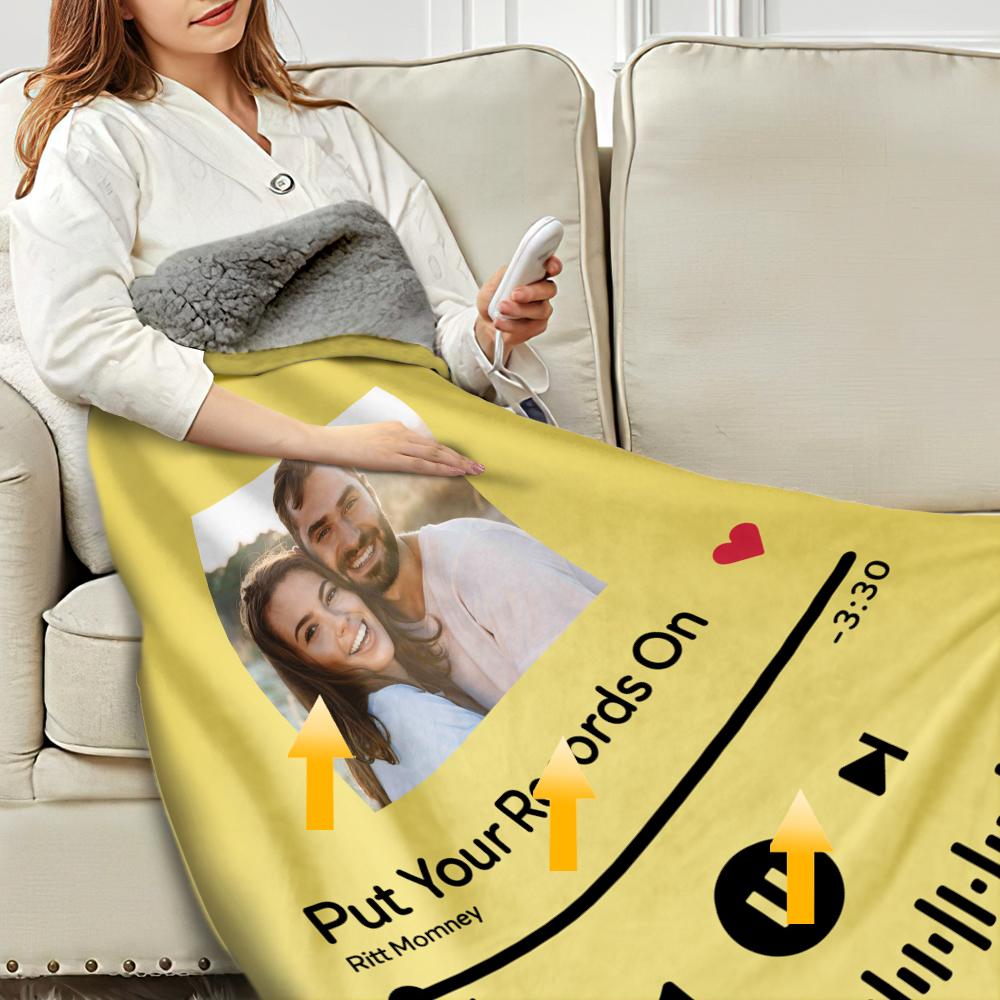 Song Code - Personalized Couple Heating Blanket with 3 Time Settings