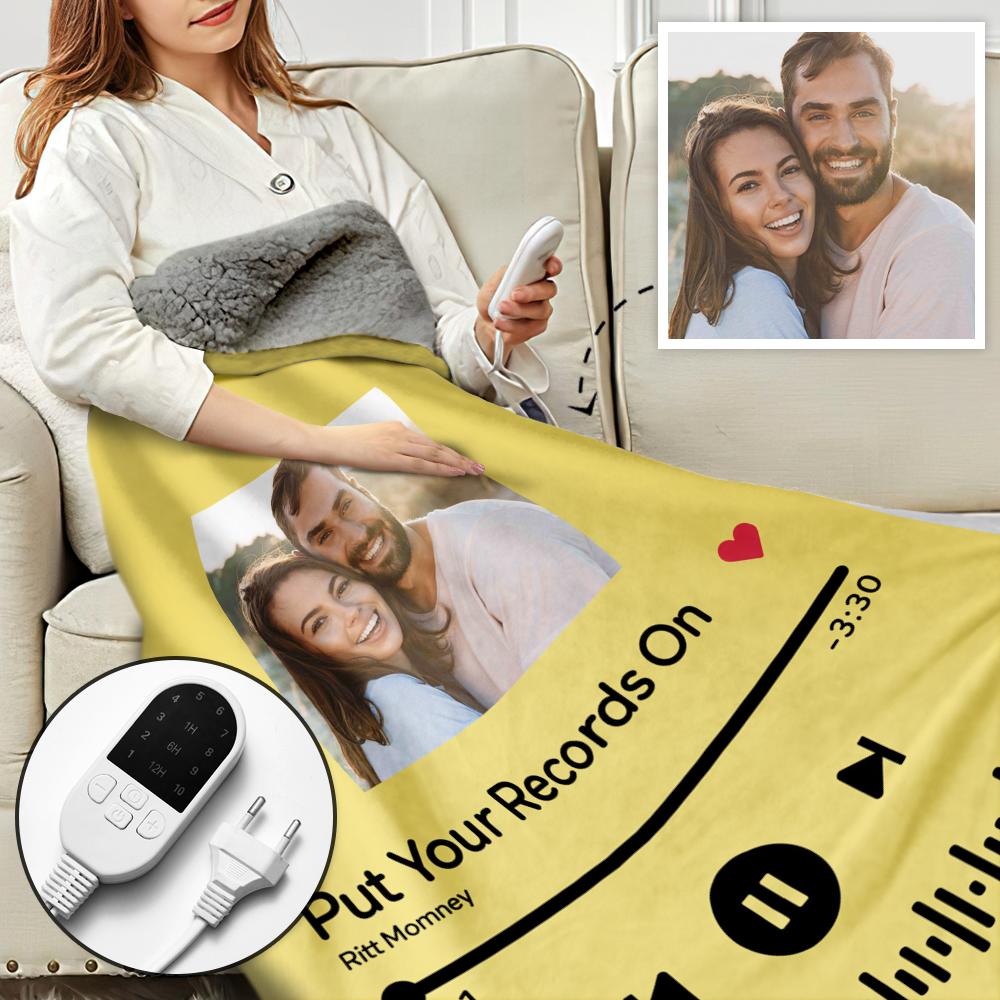 Song Code - Personalized Couple Heating Blanket with 3 Time Settings