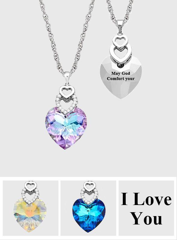 Shinny Crystal - Personalized Heart Colorful Light Crystal Necklace
