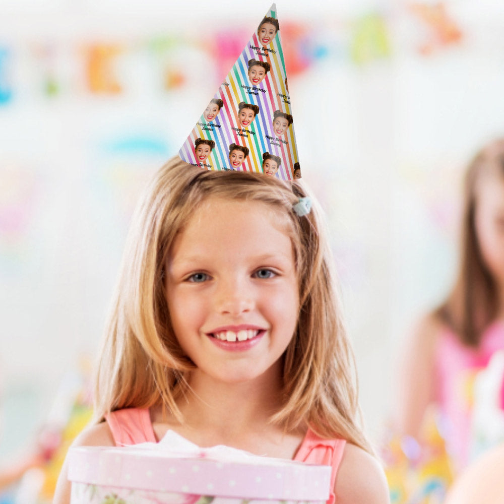 Personalized Face And Text Birthday Party Hat