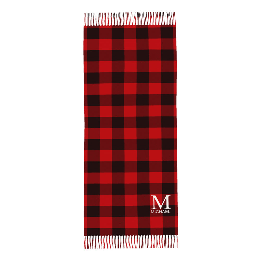 Personalized Initial Name Fringe Scarf