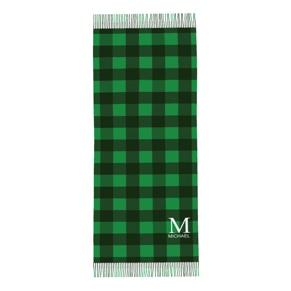 Personalized Initial Name Fringe Scarf