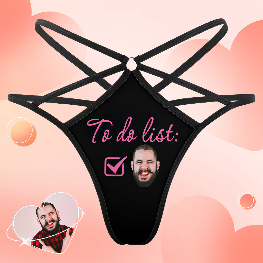 To Do List Custom Face - Personalized Couple Sexy Women's Briefs G-strings