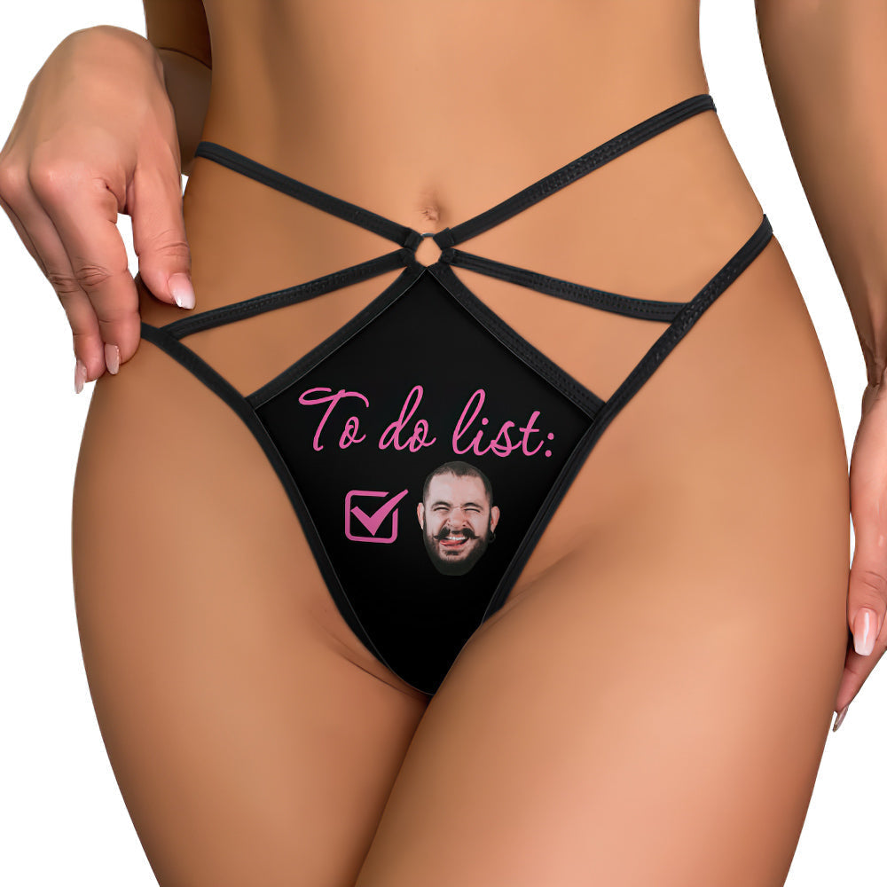 To Do List Custom Face - Personalized Couple Sexy Women's Briefs G-strings