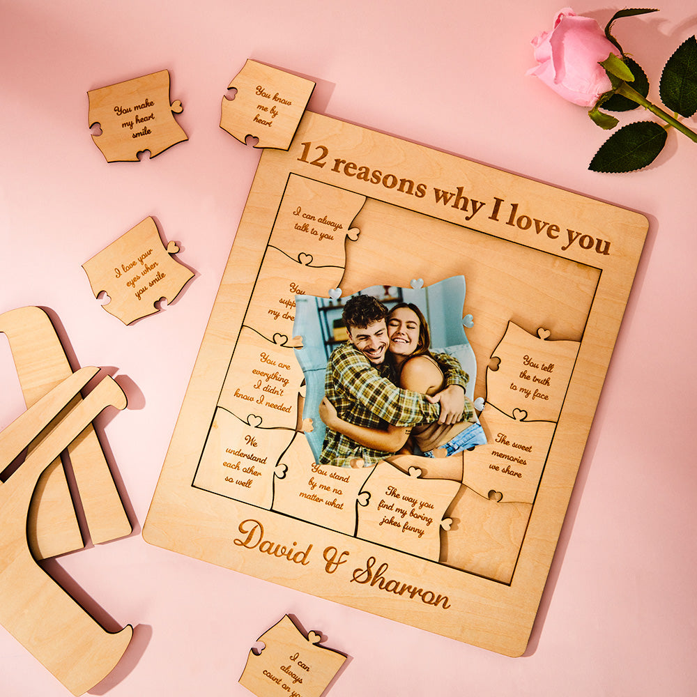 Reasons I Love You - Personalized Couple Photo Puzzle