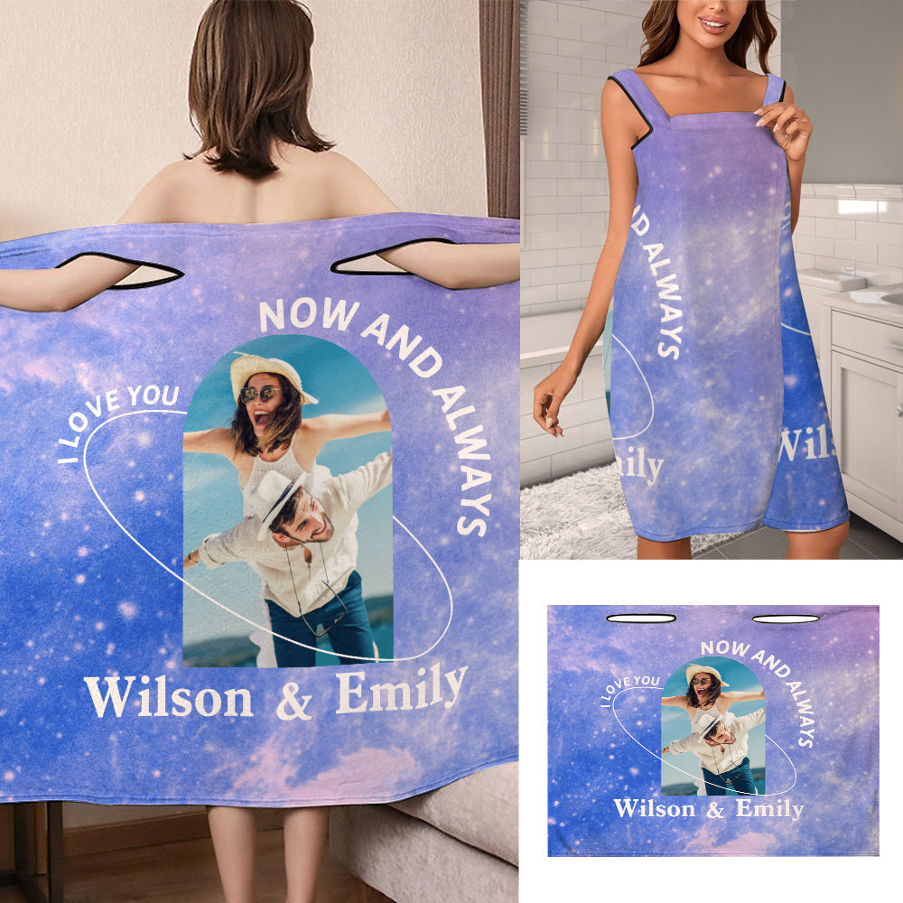 Starry Sky - Personalized Couple Bath Towel Dress