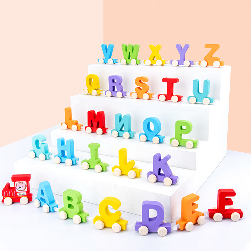 Personalized Kid Wooden Letter Train Toy