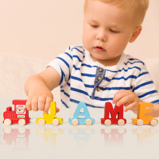 Personalized Kid Wooden Letter Train Toy