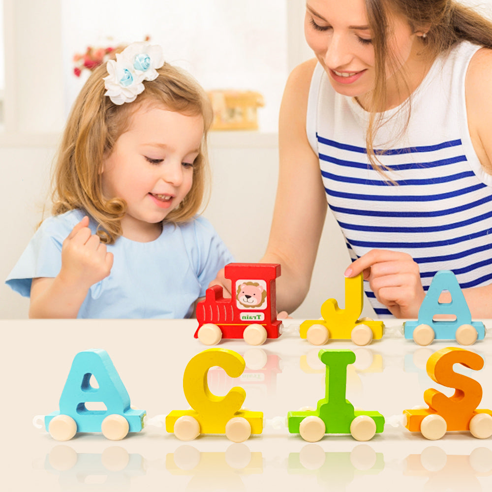 Personalized Kid Wooden Letter Train Toy