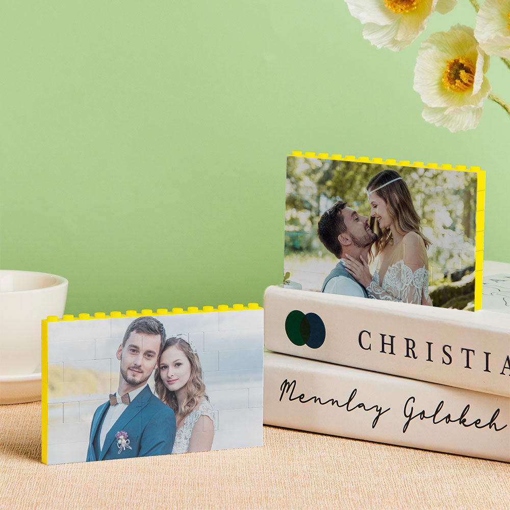 Yellow Building Block - Personalized Couple Photos Yellow Brick Figures