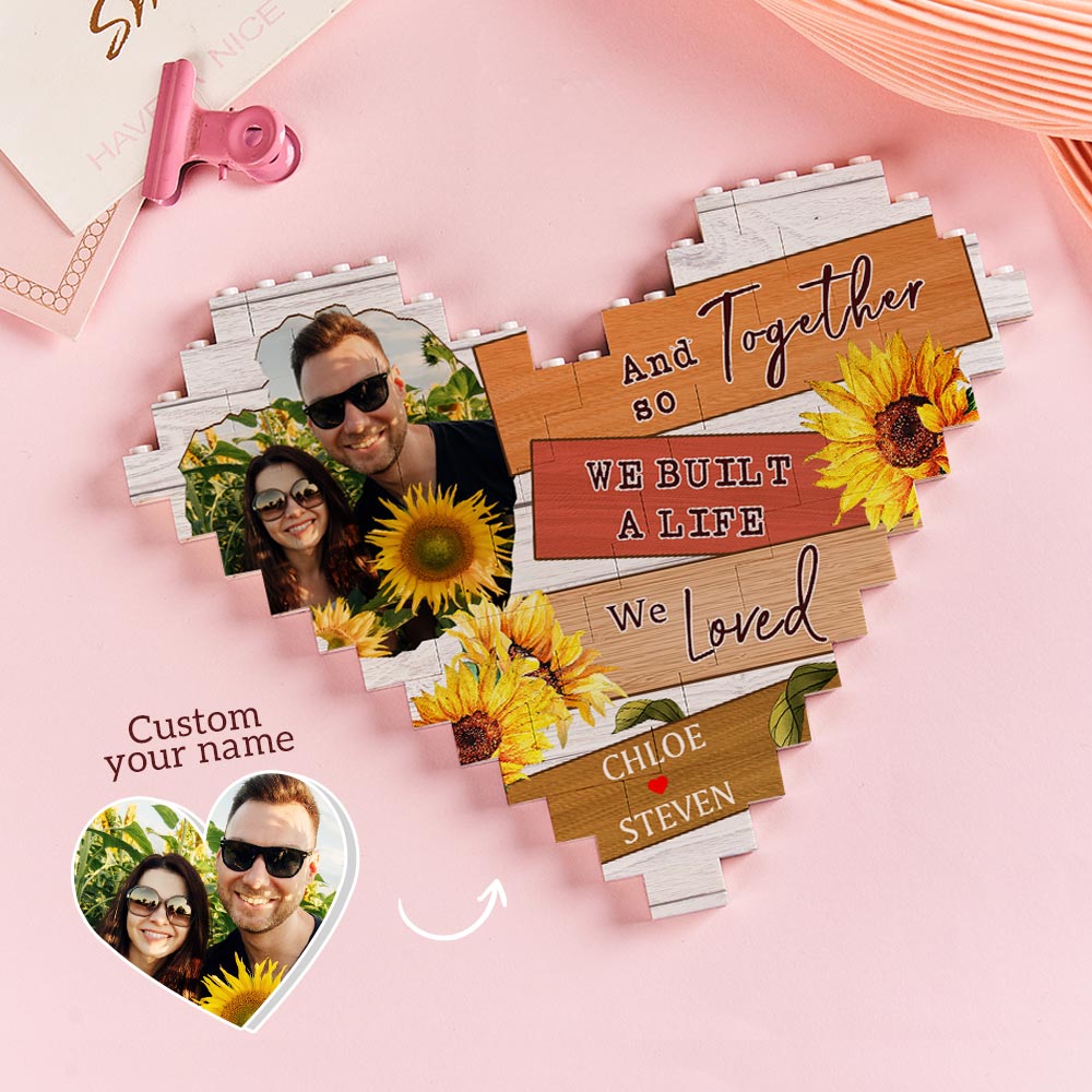 Together We Build The Life We Love - Personalized Couple Photo Puzzle
