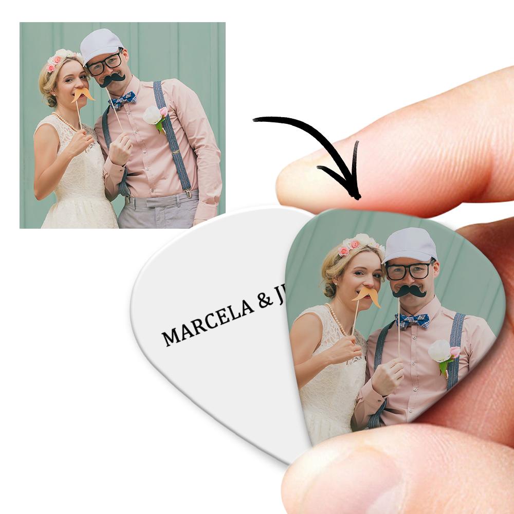 Text And Photo Custom - Personalized Guitar Pick