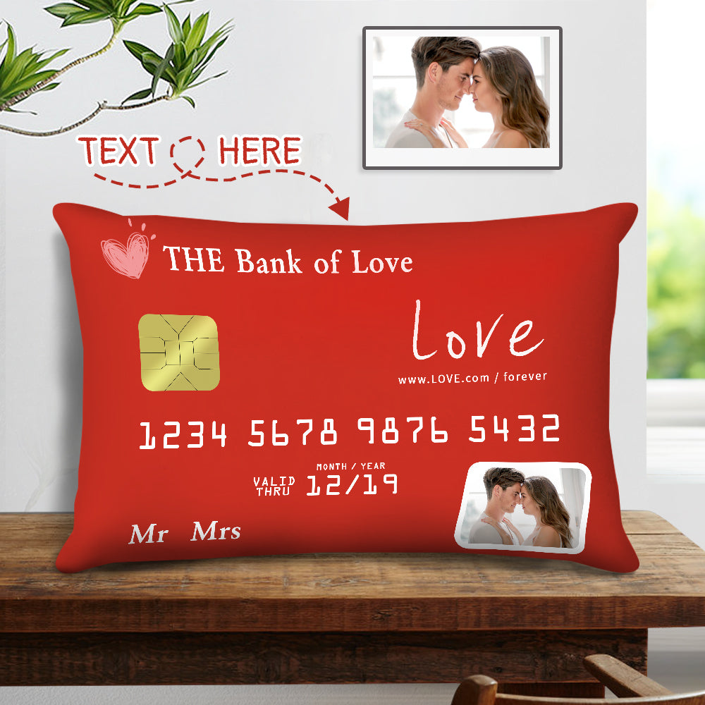 The Bank Of Love - Personalized Couple Rectangular Pillow