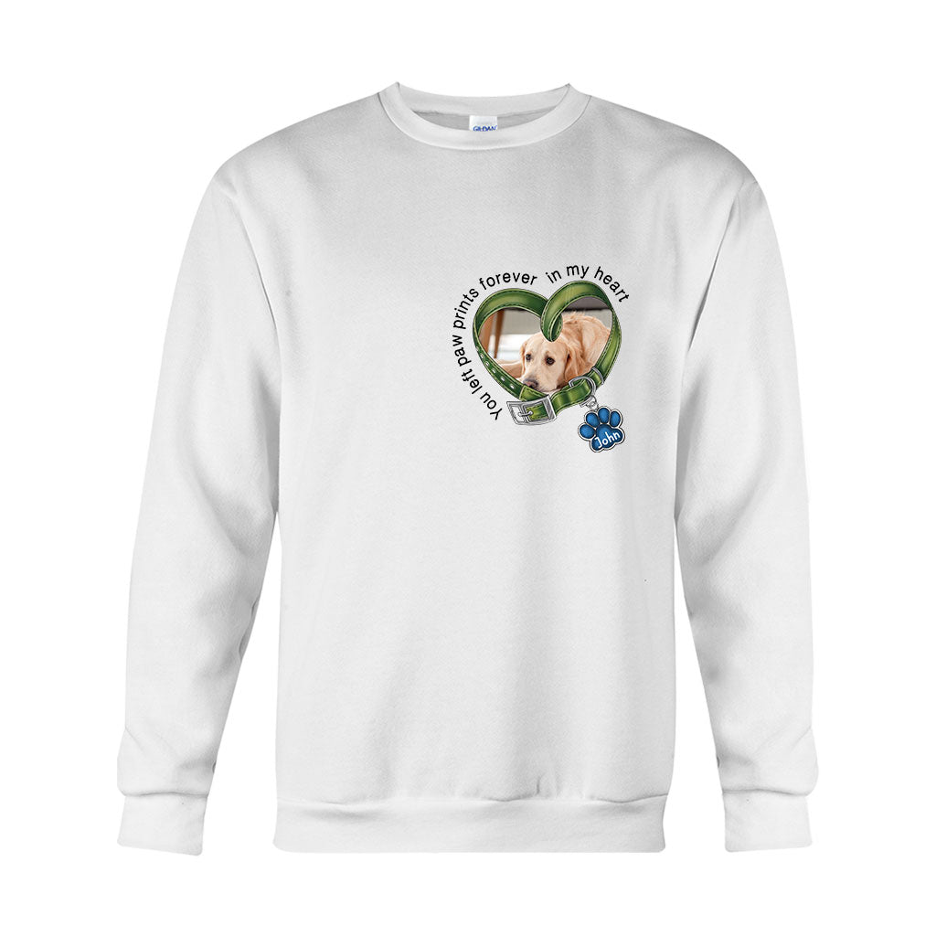 You Left Paw Prints Forever In My Heart - Personalized Dog T-shirt And Hoodie