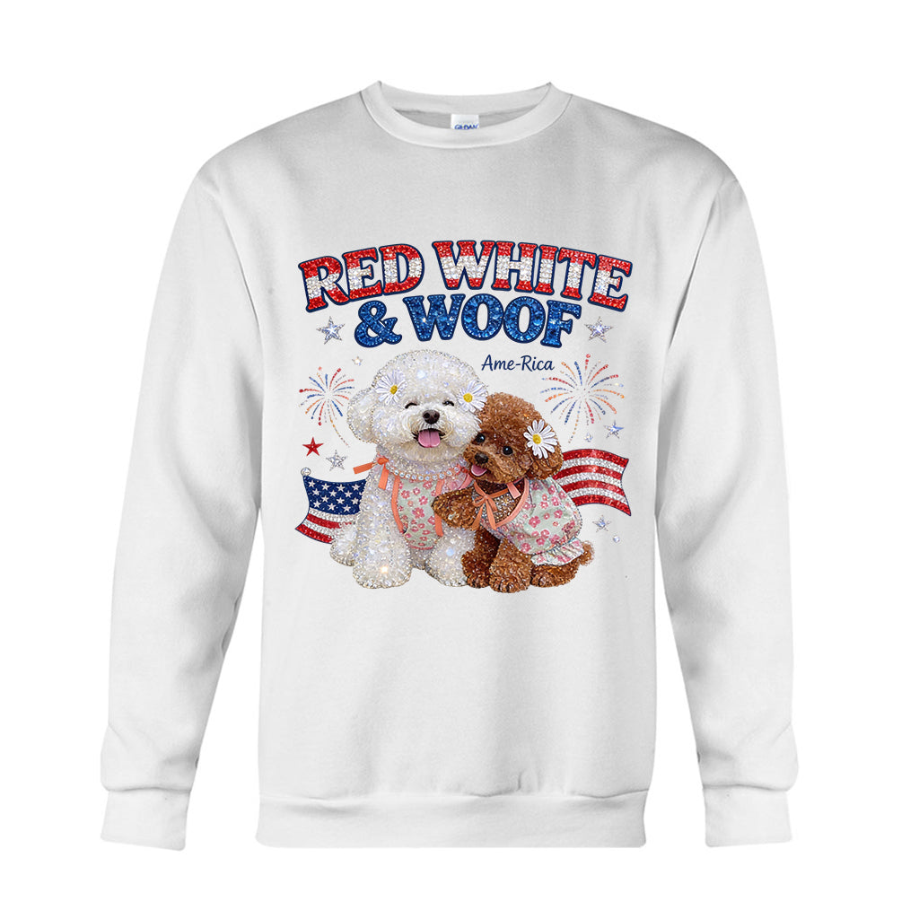 Red White Woof - Personalized Dog T-shirt And Hoodie