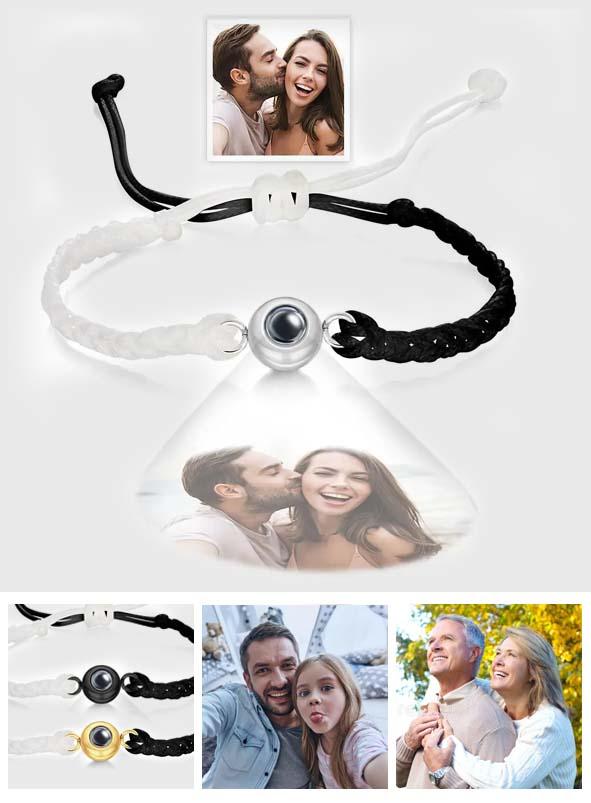 Personalized Black and White Photo Projection Charm