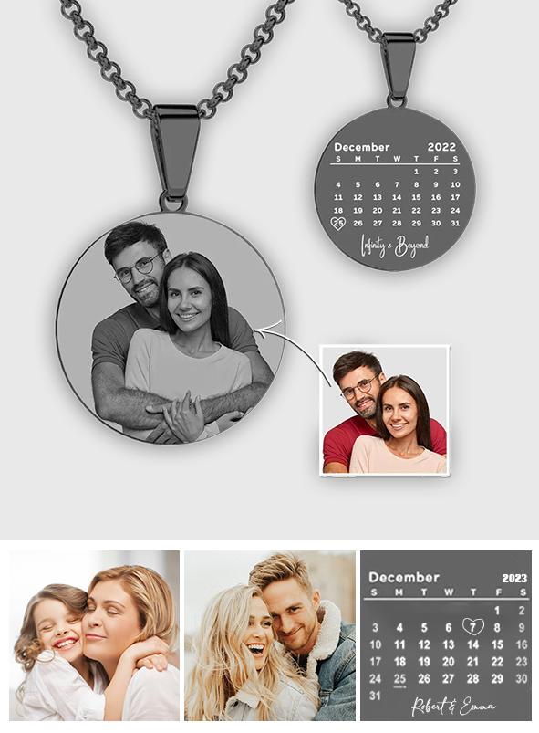 Personalized Black Filter Romantic Photo Calendar Charm