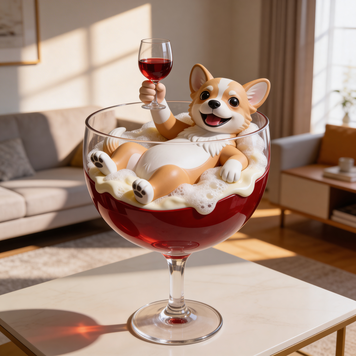 Personalized Dog Swimming In Cocktail, Wine, Whiskey - Personalized Dog Custom Shaped Acrylic Plaque