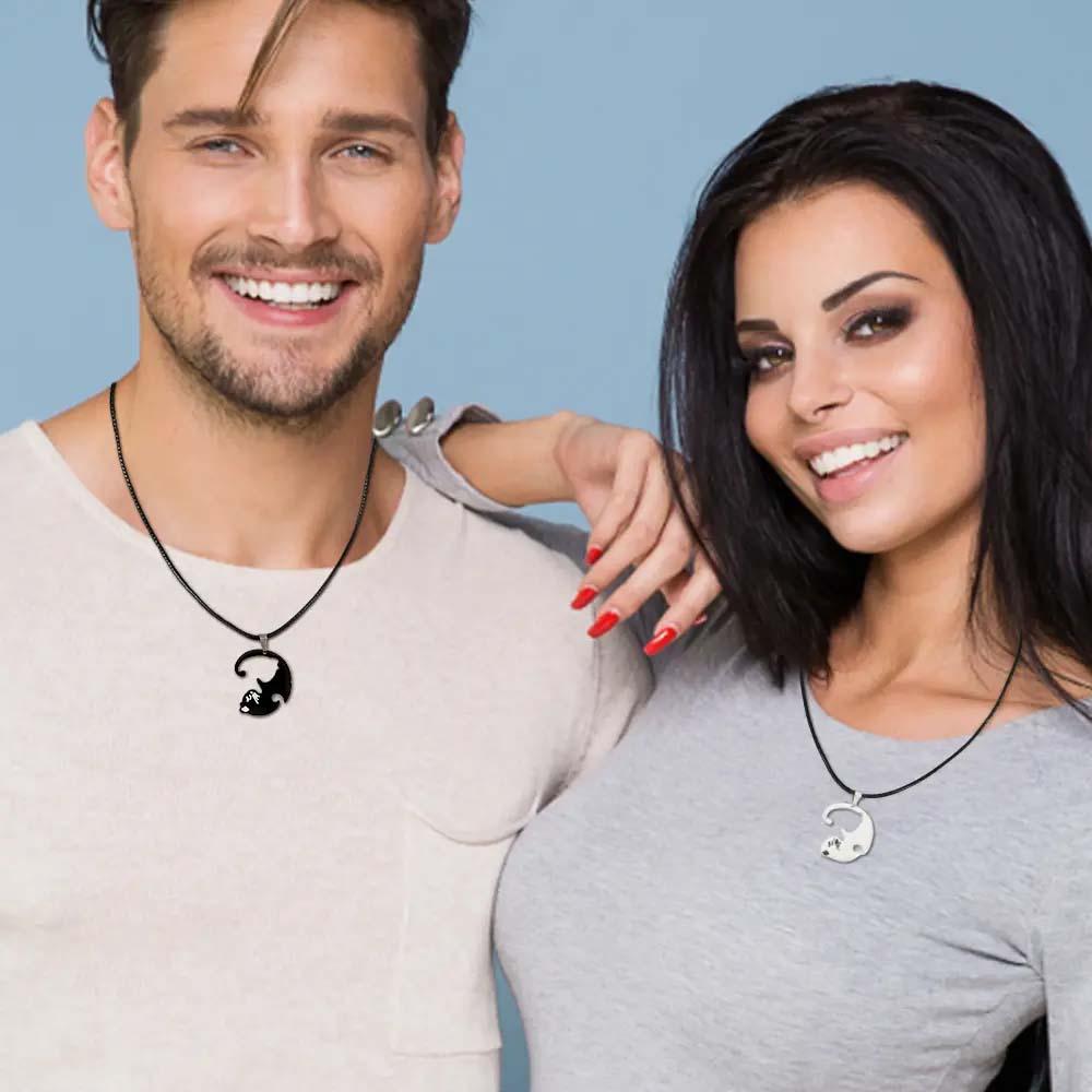 Matching Cat - Personalized Couple Matching Cat Necklace