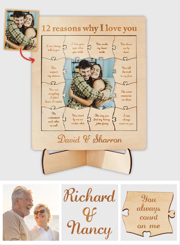 Reasons I Love You - Personalized Couple Photo Puzzle