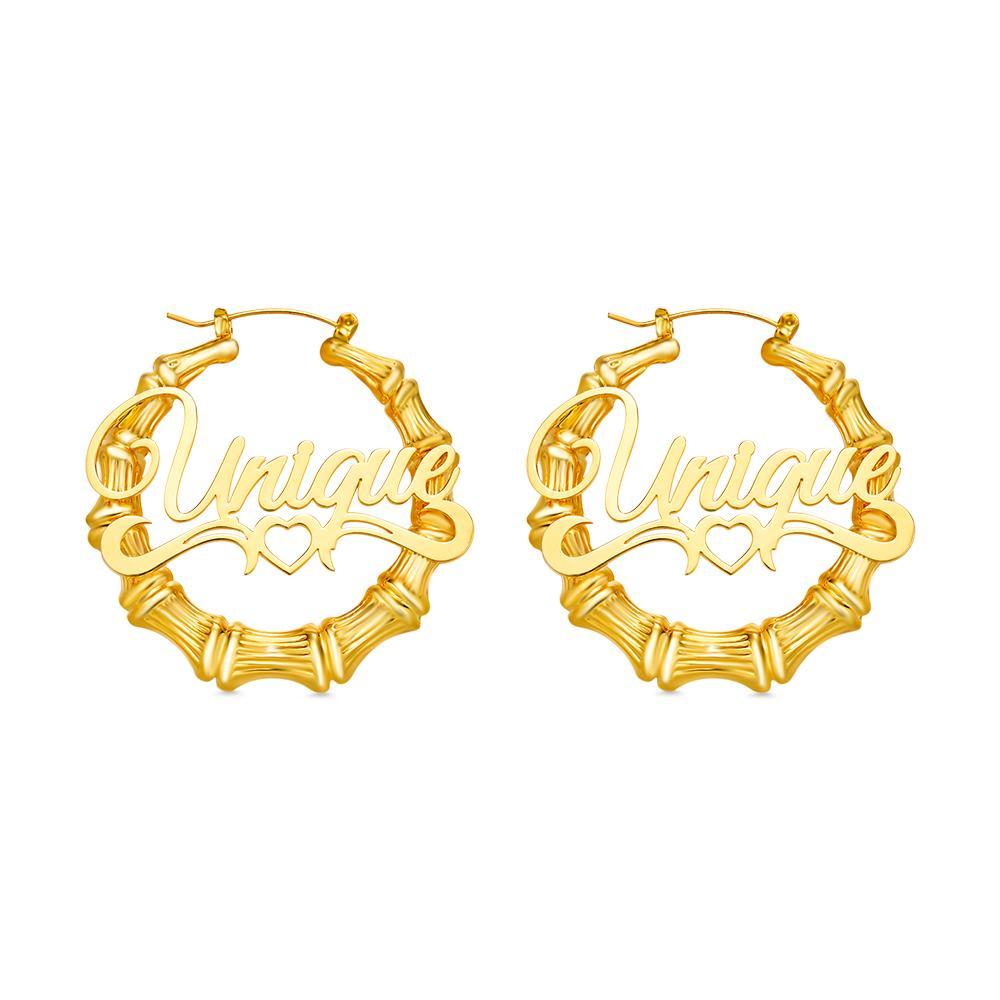 Unique Design - Personalized Circle Bamboo Earrings