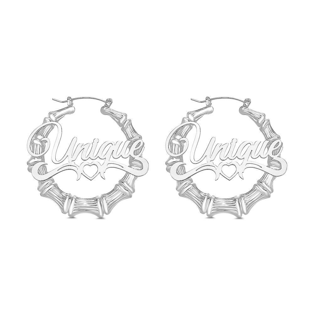 Unique Design - Personalized Circle Bamboo Earrings