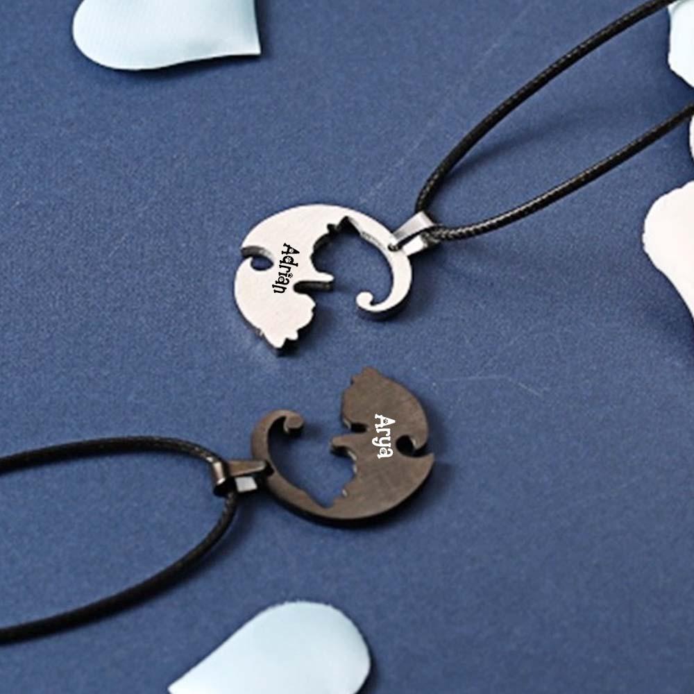 Matching Cat - Personalized Couple Matching Cat Necklace