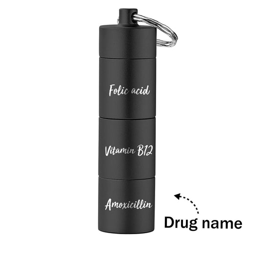 Pill Box Portable Pill Box Portable Keychain - gift for anyone - Personalized Keychain
