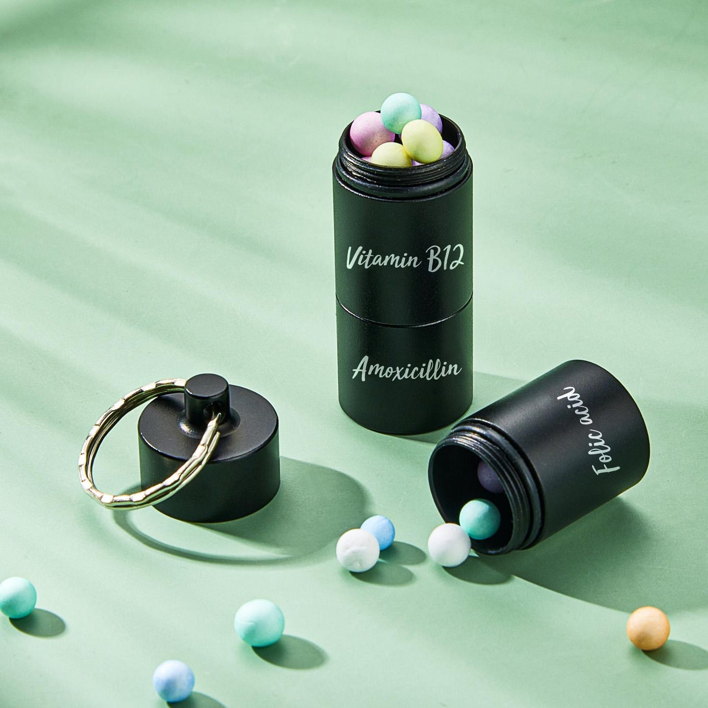Pill Box Portable Pill Box Portable Keychain - gift for anyone - Personalized Keychain